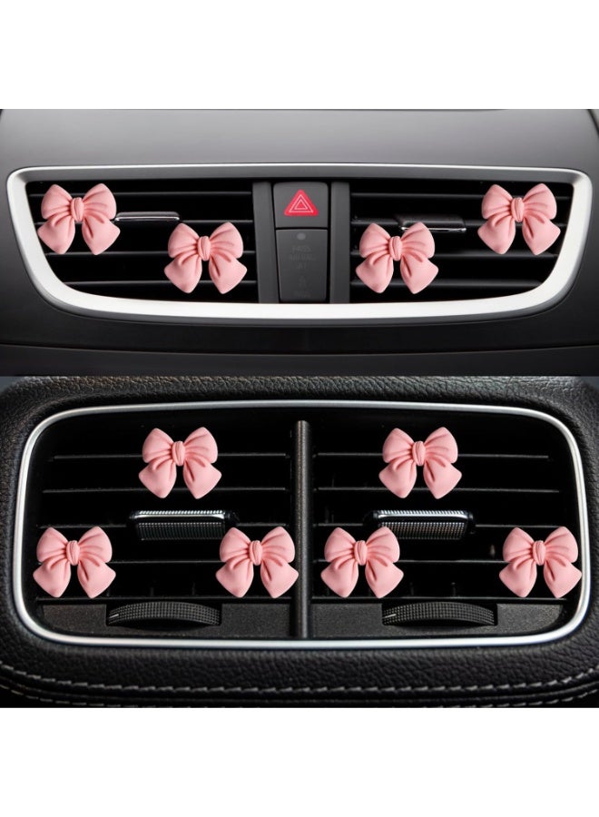 6 pink bows, car air freshener dispenser, cute girl car decoration accessories, interior aesthetic decoration women's girls' products - Image 2